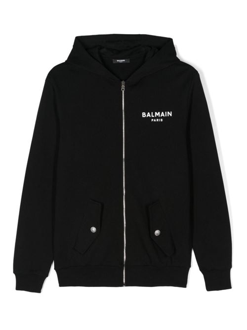 Felpa bambino con zip e cappuccio BALMAIN Kids | BV4Q30Z0114930BC